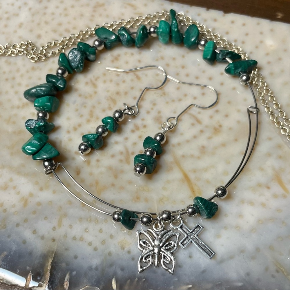 Malachite Jewelry Set